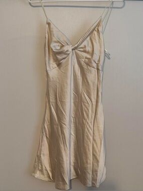 Princess Polly Satin Mini Dress in Champagne